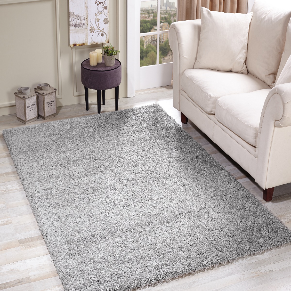 Shaggy Rug - Silver/Grey - Smart Living