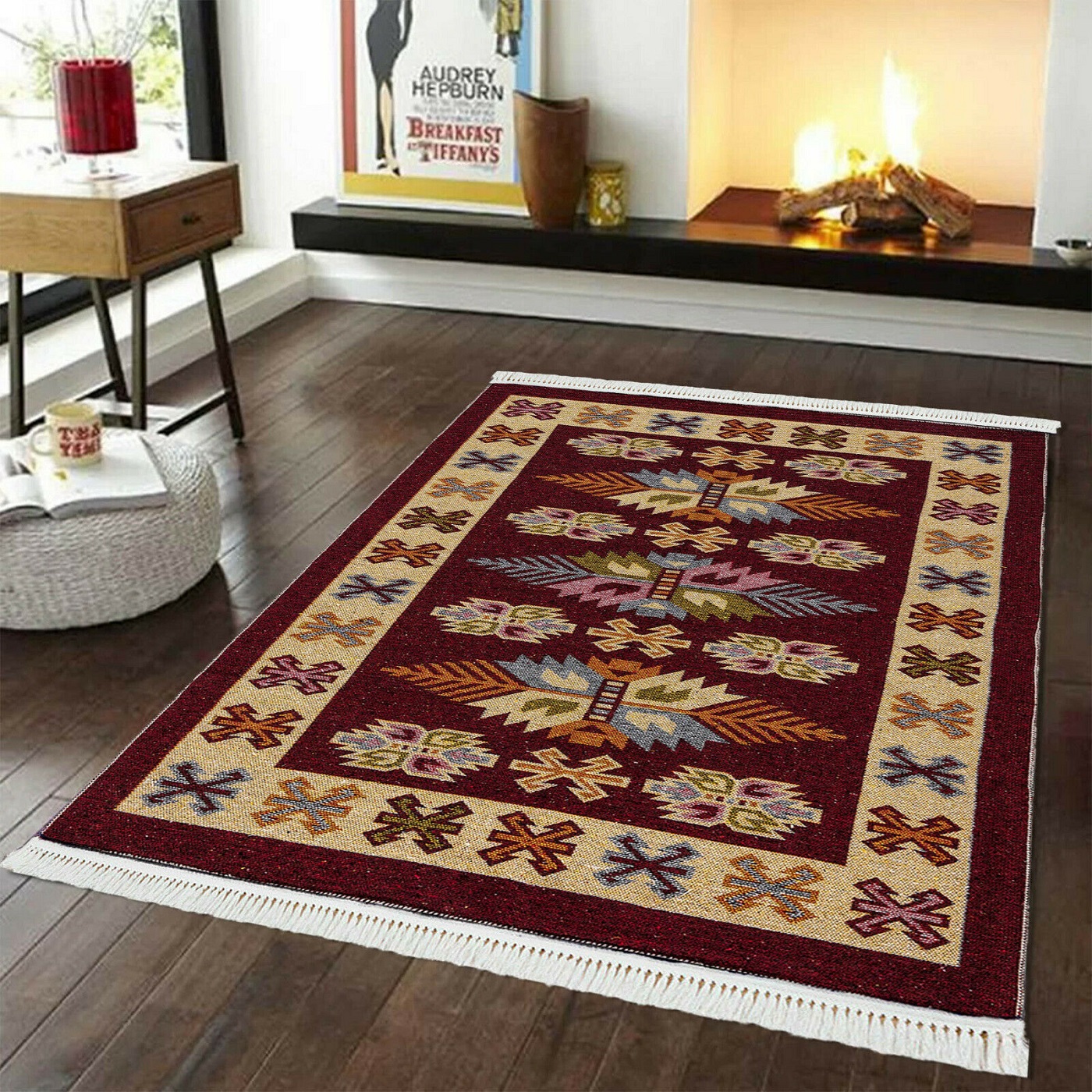Doshi Reversible Rug - Red - Smart Living