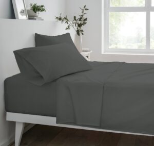 Deluxe Fitted Sheet or Pillow Case - Charcoal