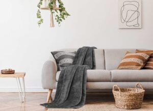 Mink Throw - Charcoal