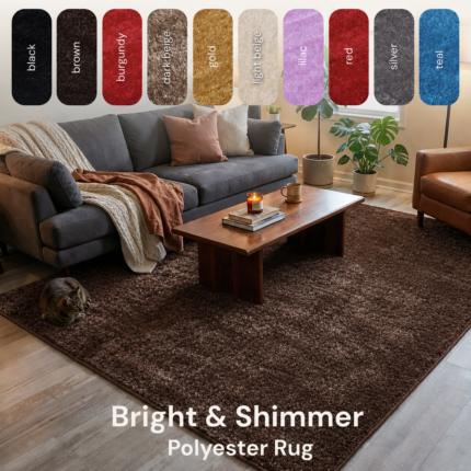 Polyester Shaggy Rug – Brown