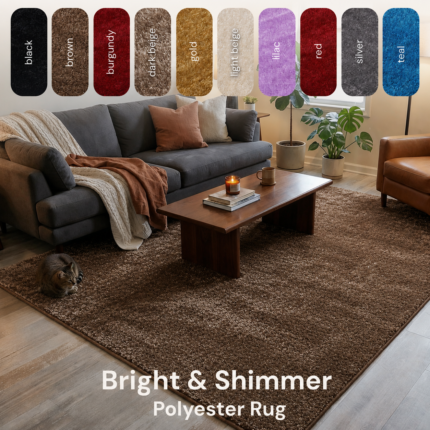 Polyester Shaggy Rug – Dark Beige