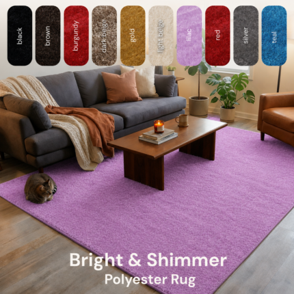 Polyester Shaggy Rug – Lilac