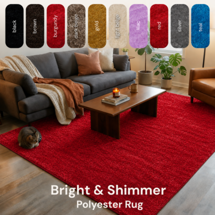 Polyester Shaggy Rug – Red