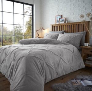 Chiswick Pintuck Duvet Cover and Pillowcase Set - Grey