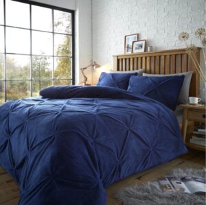 Chiswick Pintuck Duvet Cover and Pillowcase Set - Navy