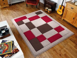 Havana Carved Rug - Beige Red