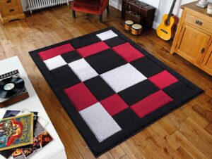 Havana Carved Rug - Black Red