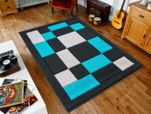 Havana Carved Rug - Black Teal