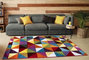 Carved Rug Multi - Geometric Triangle
