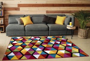 Carved Rug Multi - Hexagon