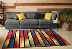 Carved Rug Multi - Stripes