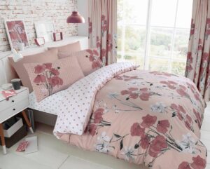 Poppy Duvet Cover and Pillowcase Set - Blush Pink