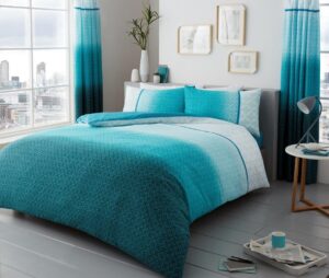 Urban Ombre Duvet Cover and Pillowcase Set - Teal
