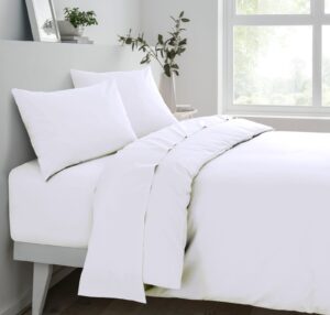 Deluxe Fitted Sheet or Pillow Case - White