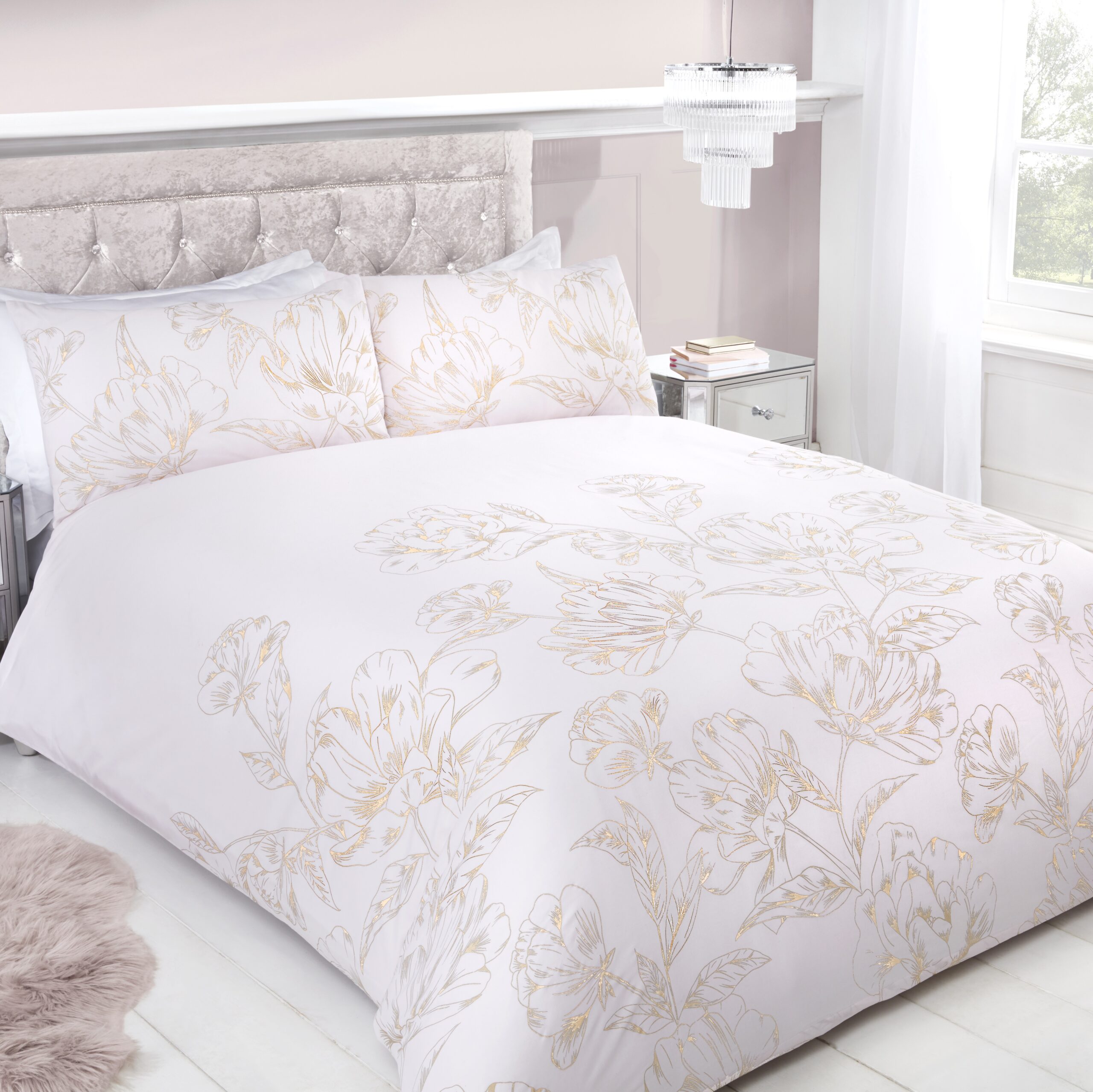 Metalic Floral Blush Main 2 - Copy Duvet