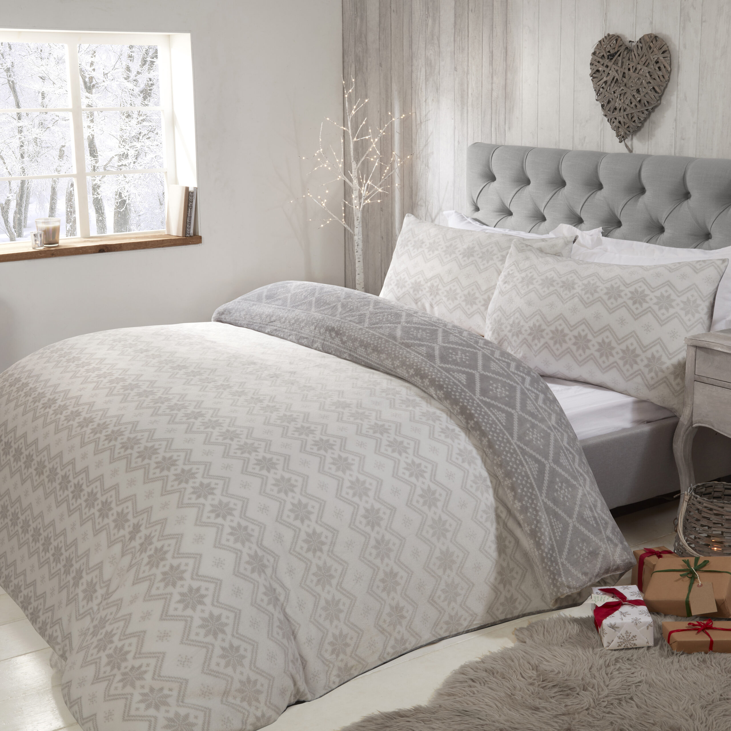 SADA - Fairisle Grey - Main REV SQ Duvet