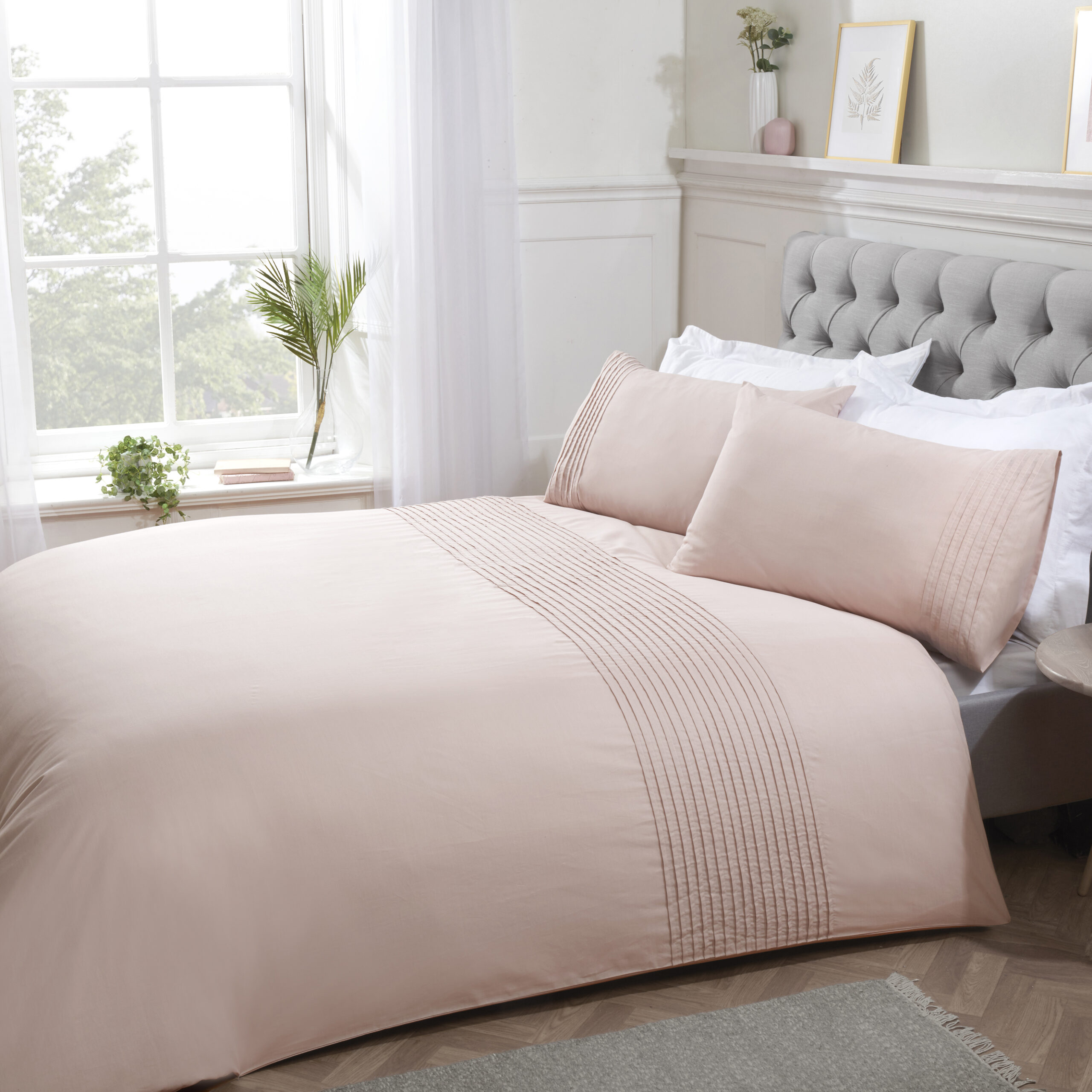 SADA - Pintuck Blush - Main SQ Duvet Cover