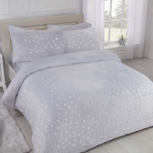 polka dot foil fleece bedding set