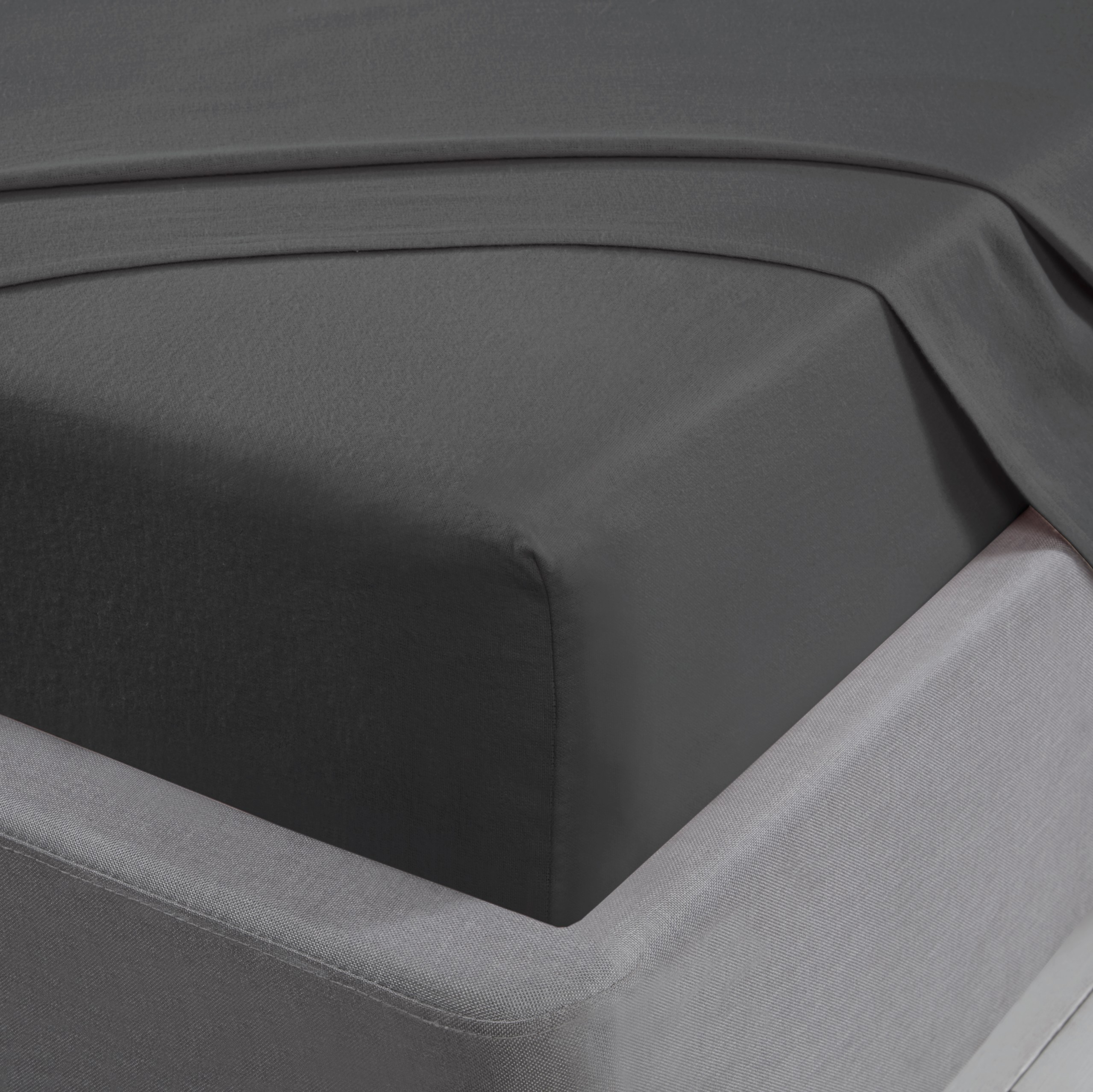 SADA - Brushed Cotton Charcoal Sheet -1 Deep Fitted