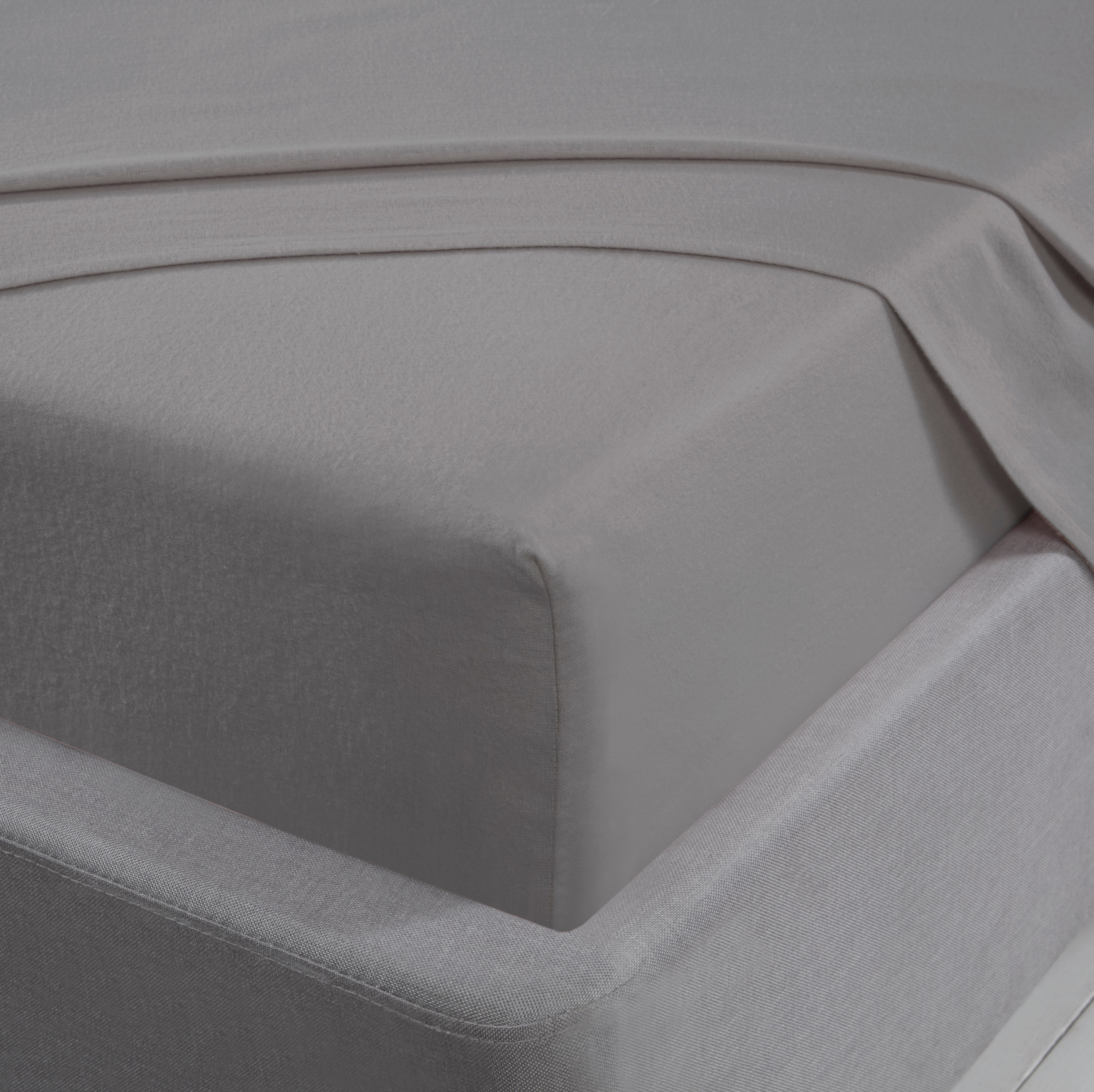 SADA - Brushed Cotton Silver Sheet -sq Deep Fitted