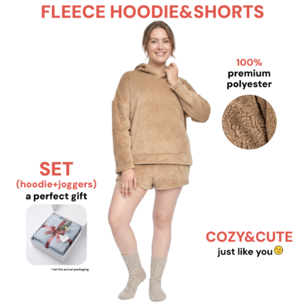 Ladies Fleece Hoodie & Shorts Set