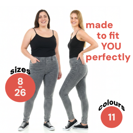 Women’s Stylish Skinny Fit Denim Jeggings with Pockets – Trendy & Comfy – Acid Black