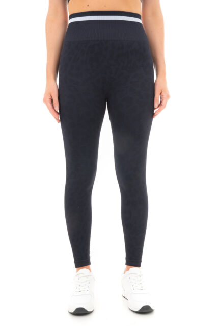 Women's Leopard Print High Waisted Seamless Leggings - Black
