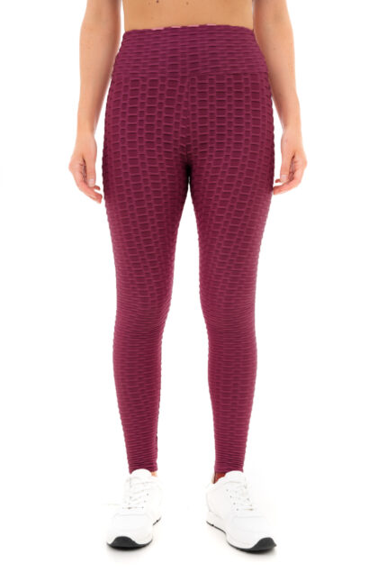 Women's Honeycomb Waffle Leggings - Burgundy