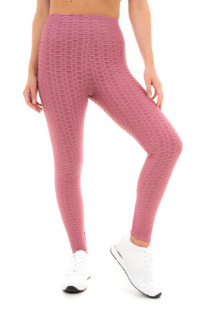 Women's Honeycomb Waffle Leggings - Dark Pink