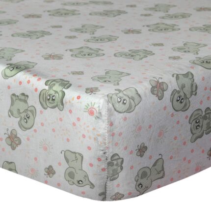 Nursery Happy Elephant Crib Fitted Sheet