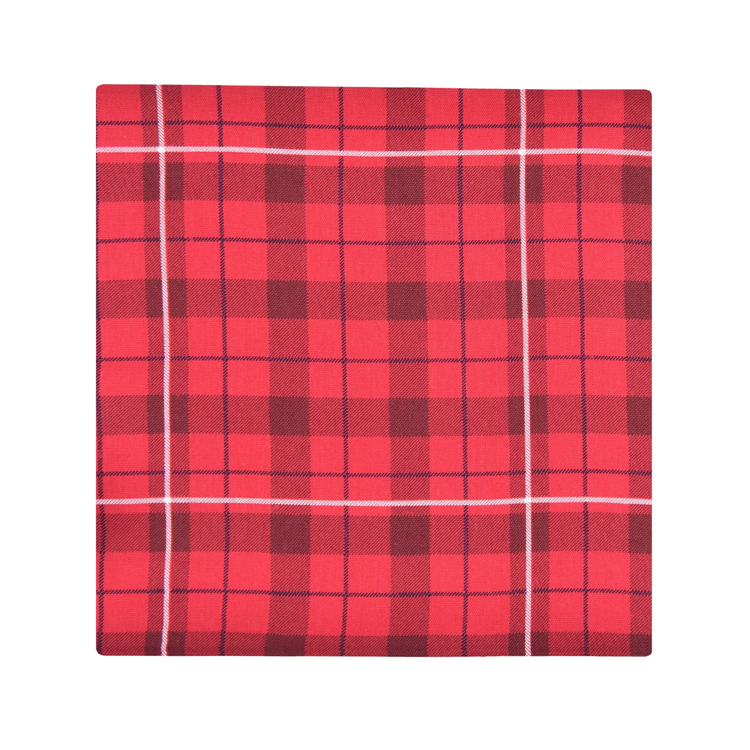 Napkin Cut Out Washable Cotton Check Cloth Napkins - Pack of 4(41X41CM)