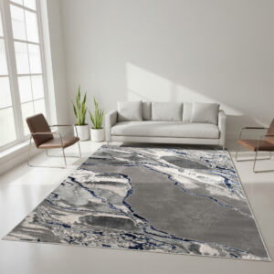 Parma Modern Shimmer Rug - Blue
