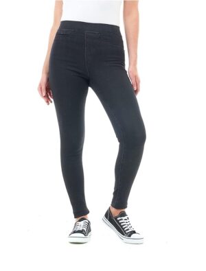 Women's Stylish Skinny Fit Denim Jeggings with Pockets - Trendy & Comfy - Black