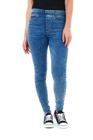 Women's Stylish Skinny Fit Denim Jeggings with Pockets - Trendy & Comfy - Acid Blue