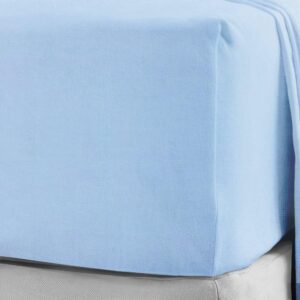 100% Brushed Cotton Flannelette Fitted Sheet or Pillowcase Pair -  Blue
