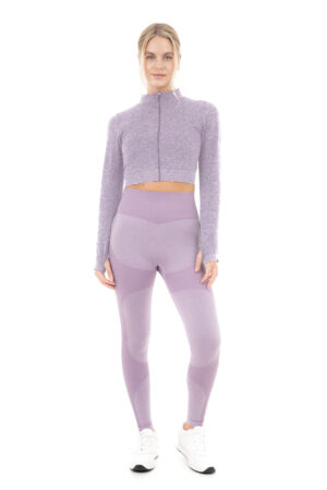 Women's Seamless Ribbed Marl Jacket - Purple
