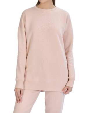 Ladies Longline Crewneck Sweatshirt - Blush