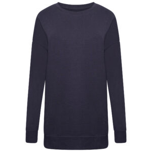 Ladies Longline Crewneck Sweatshirt - Navy
