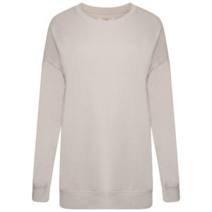 Ladies Longline Crewneck Sweatshirt - Stone