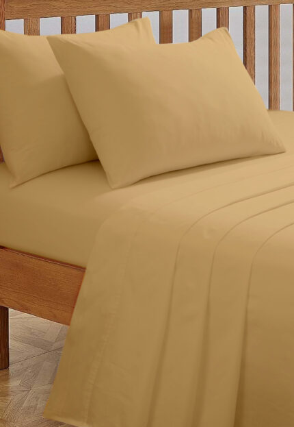 Polycotton Deluxe Pillowcase Non Iron - Ochre