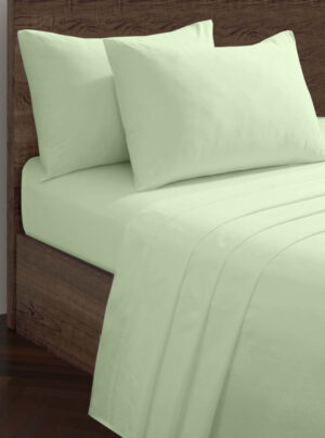 Polycotton Housewife Pillowcases Pair 180 Thread Count - Green