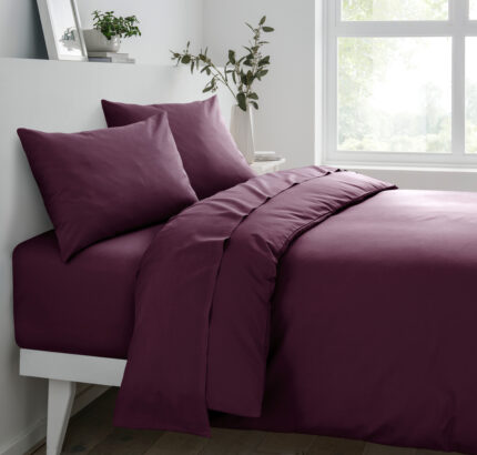 Polycotton Deluxe Pillowcase Non Iron - Plum