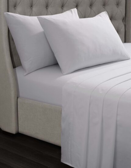100% Egyptian Cotton T-200 Housewife Pillowcase Pair – White