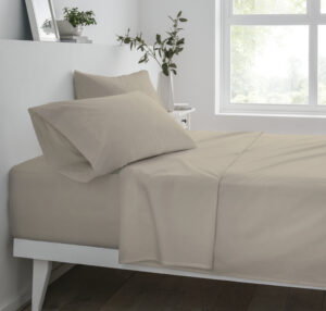 Polycotton Housewife Pillowcases Pair 180 Thread Count - Taupe