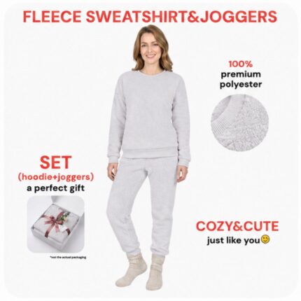 Ladies Teddy Fleece Pyjama Set – Grey