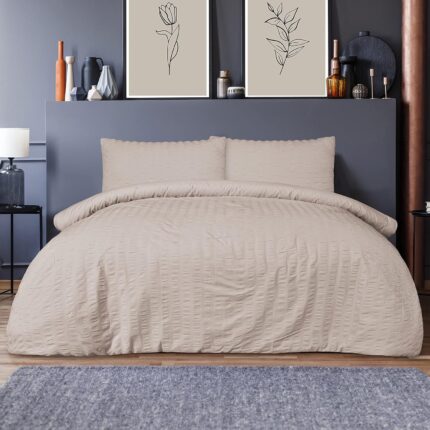 Classic Seersucker Duvet Set - Natural