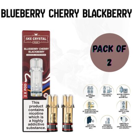 Crystal Plus Replacement Basketridges Vapes - Blueberry Cherry Blackberry