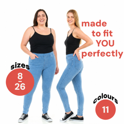 Women’s Stylish Skinny Fit Denim Jeggings with Pockets – Trendy & Comfy – Denim