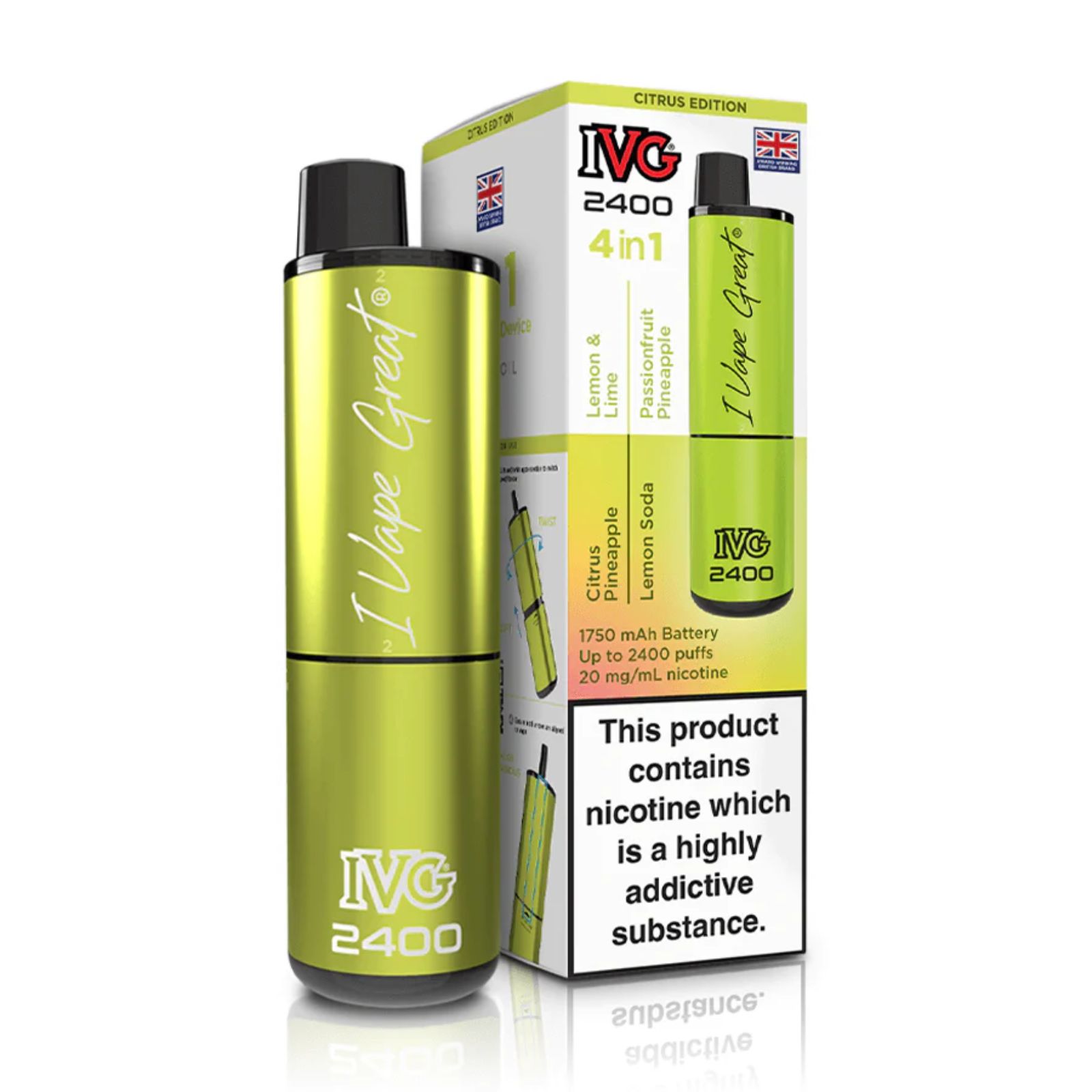 Ciitrus Edition IVG 2400 (4 in 1) Disposable Vape - Citrus Edition